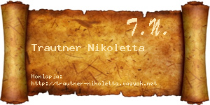 Trautner Nikoletta névjegykártya